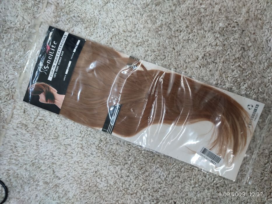 Treski doczepy clip in włosy ludzkie 22 cale 55 cm 56 cm blond długie