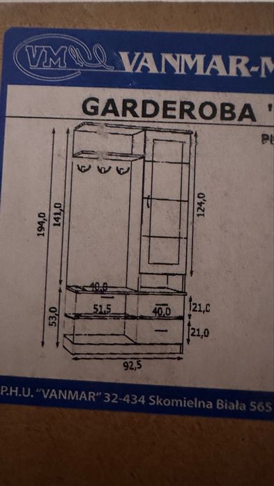 Garderoba „Martyna”- dąb sonoma