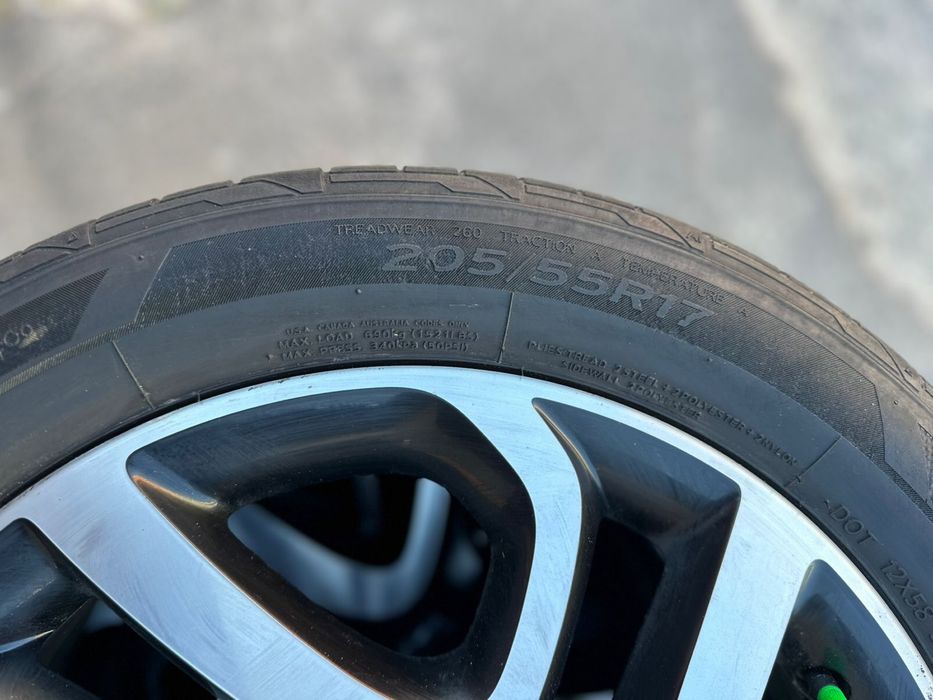 Диски R17 4/100 з літніми шинами 205/55/17 Hankook