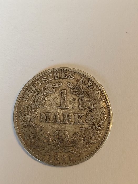 1 Mark  Marka 1881 J Hamburg – Srebro, Cesarstwo Niemieckie, rzadka