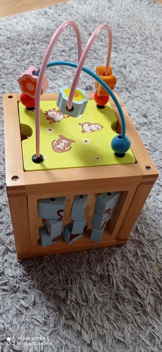 Drewniana kostka sześcian edukacyjny SMYK polska zabawka