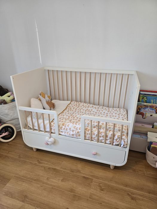 MYLLRA berço c/ gaveta 60x120 branco + Colchão Pikolin Respirável Bultex Luna