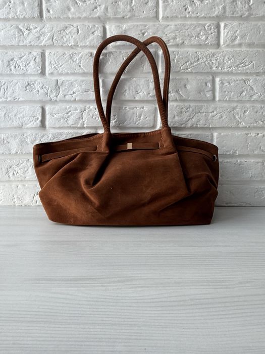 Сумка тоут шопер на плече коричнева чорна руда