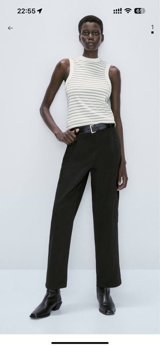 Черные брюки карго Massimo dutti