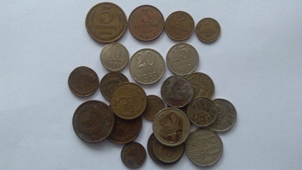 mix monet i byłe DDR, RFN, ZSRR, banknoty PRL, cccp