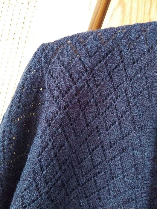 Sweter damski/kardigan - kopertowy, ażur - JAKOŚĆ