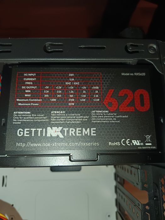 Caixa Gamer Hummer SX com fonte de alimentação