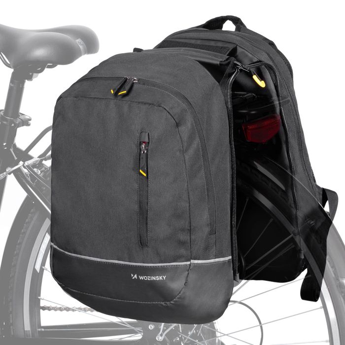 Wozinsky torba rowerowa podwójna plecak 2w1 30l czarna (WBB30BK)