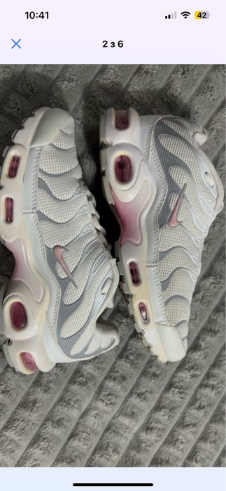 Nike Air Max Plus TN білі з рожевими вставками