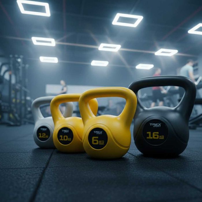 Гиря вінілова 6кг Trex Sport TX-006CKB. (8, 10, 12, 16, 20 кг)