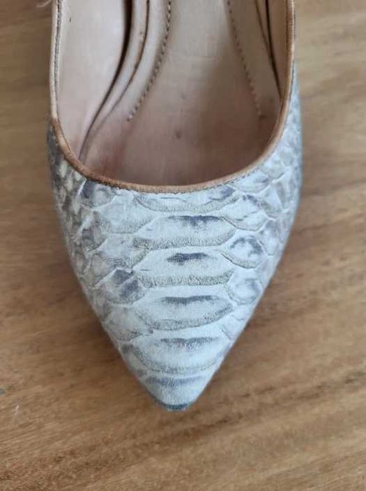 Sapatos Pele Imitação Crocodilo Cinza - ZARA