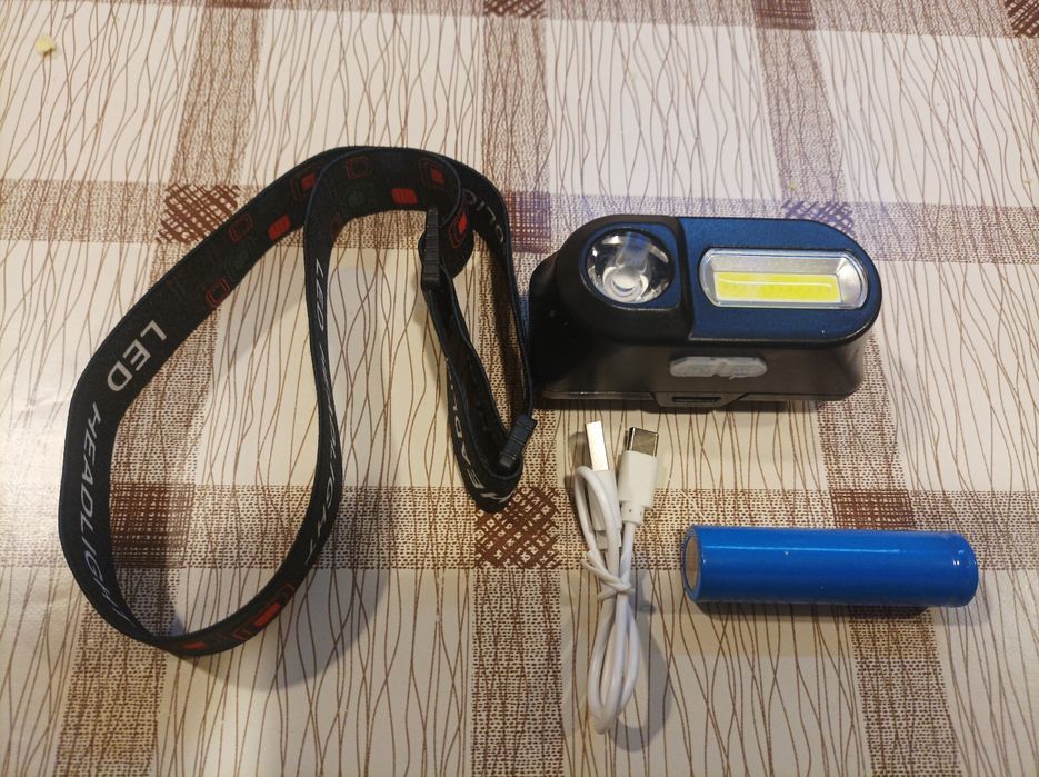 Налобний ліхтарик з акумулятором 18650