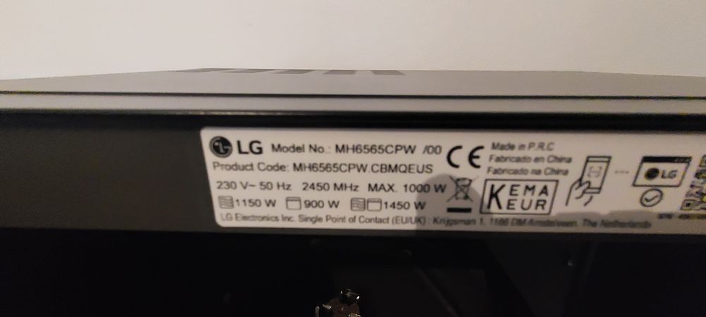 Microondas LG MH6565CPW