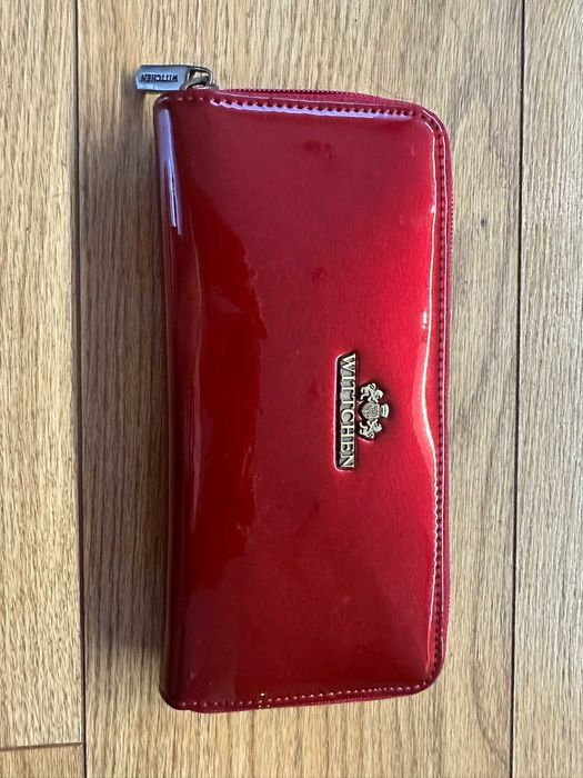 Skórzany portfel Wittchen czerwony lakierowany