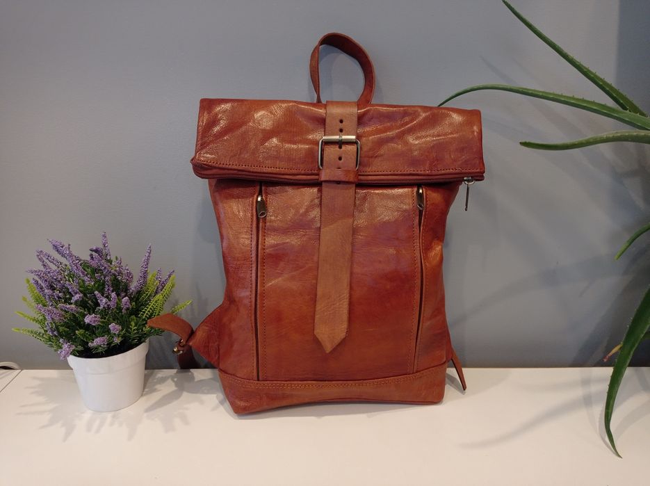 Solidny i stylowy plecak ze skóry naturalnej. Hand made!