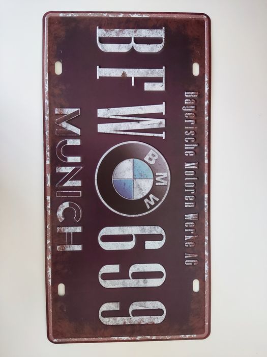 Placa metal BMW - Estilo Vintage