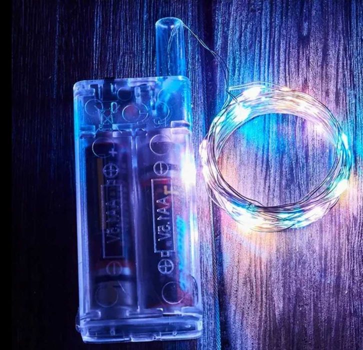 Гірлянда на батарейках 3 метри світлодіодна Роса LED Гирлянда + Опт