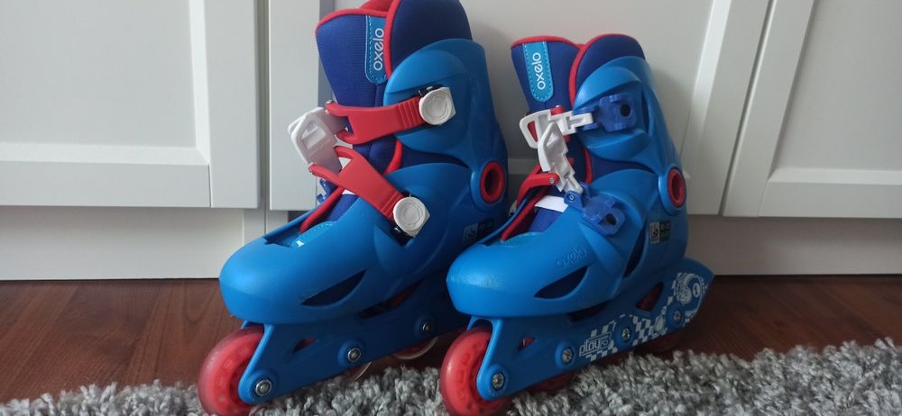 Rolki dziecięce Decathlon Oxelo niebieskie 30-32