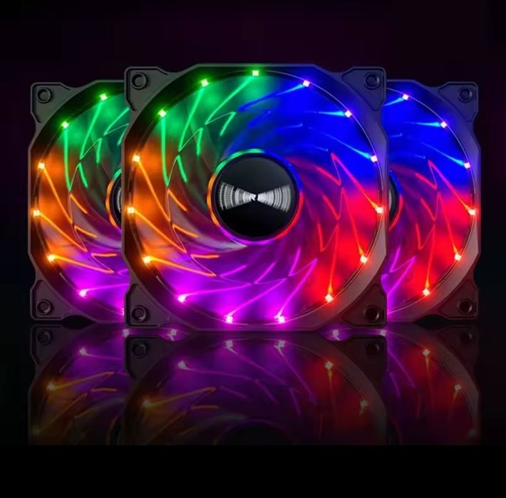 Кулер вентилятор новый с подсветкой для Компьютера TEUCER 120мм 4 pin