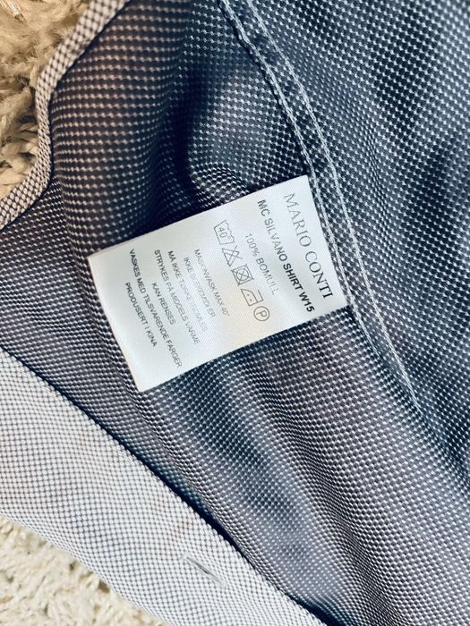 Szara koszula elegancka meska rozm S 100% bawelna biurowa do garnituru