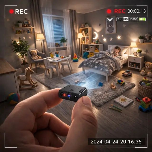 Міні WiFi камера відеоспостереження 1080P, прихована IP камера з датчиком руху, нічне бачення, компактна