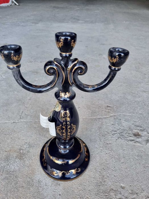 Castiçal em loiça limoge