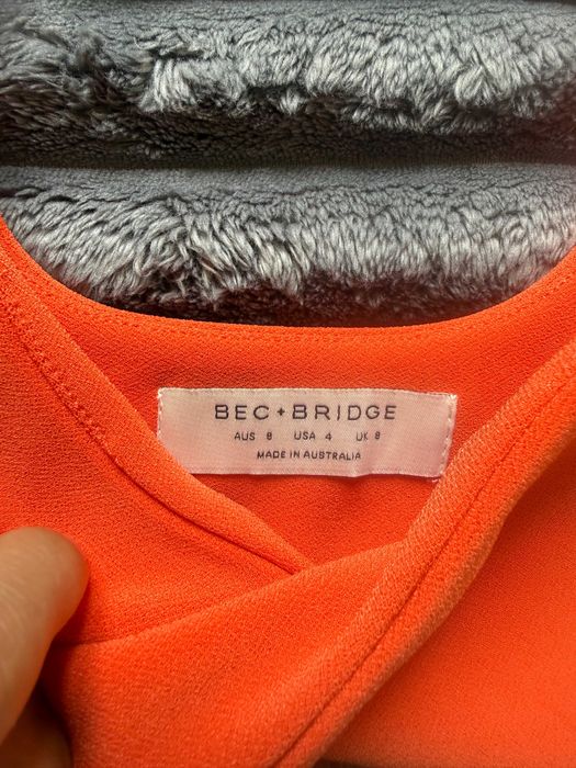 Bec & bridge Top curto S estilo bandage laranja alças finas