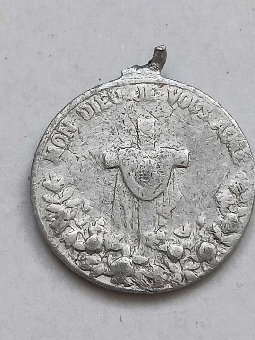L281, stary medalik św. Teresa Francja posrebrzane vintage starocie