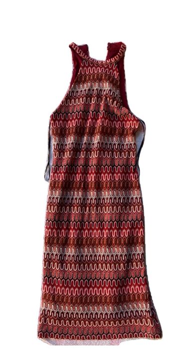 New Look Sukienka w zygzaki wzór Missoni bordowa M 38 midi