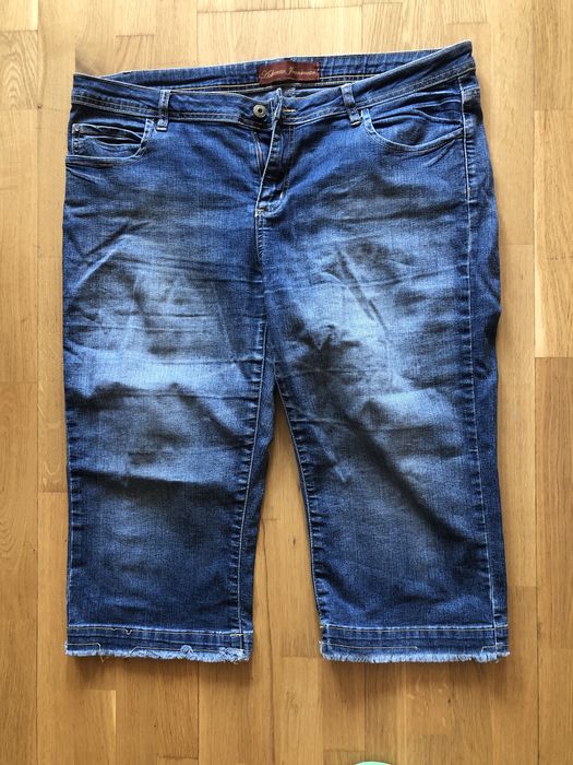 Джинсові шорти бриджі бріджі капрі великий розмір синього кольору