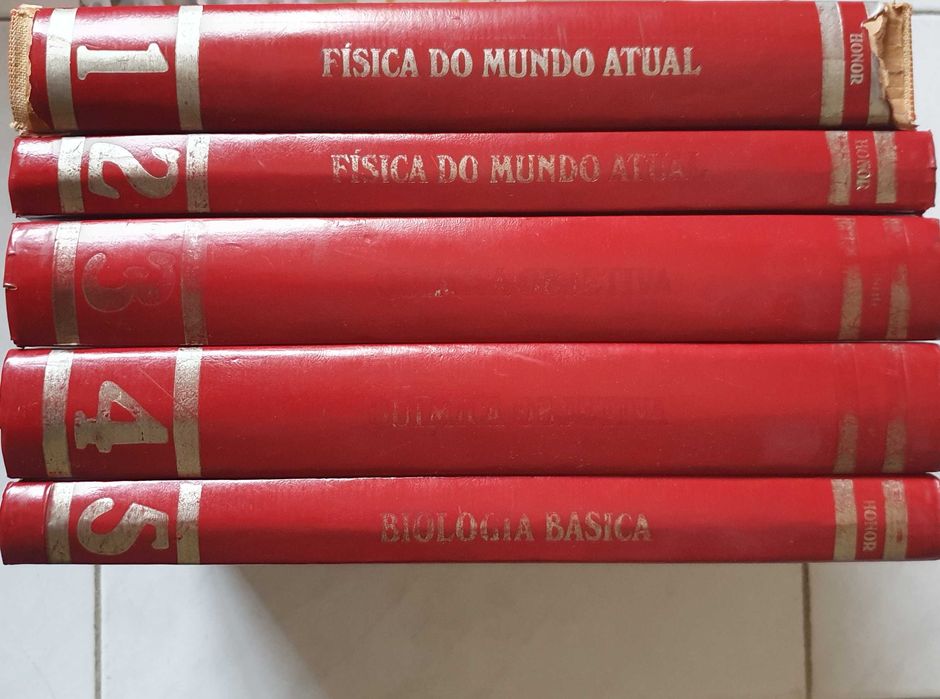 5 livros de Física, Química, Biologia - Ensino Fundamental 1968/1972