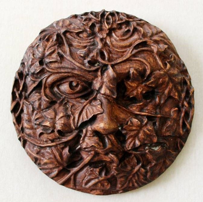 Rzeźba - Głowa liść, Duch lasu, Greenman