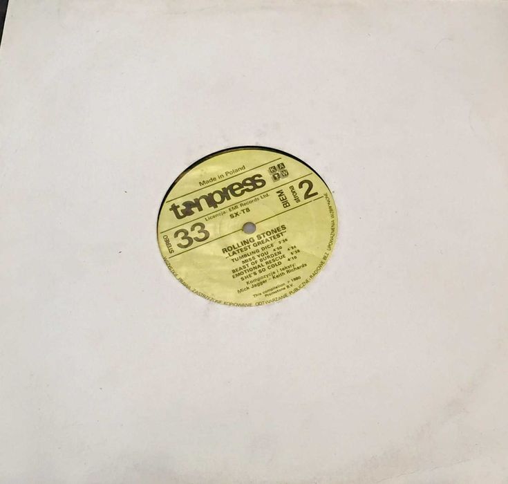 Rolling Stones "Latest Greatest", płyta winylowa Tonpress 1980 r.
