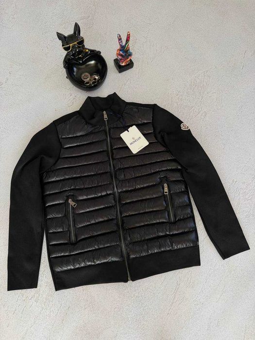 Чоловіча демісезонна куртка Moncler / Монклер з холофайбером, чорна, весна-осінь, Туреччина
