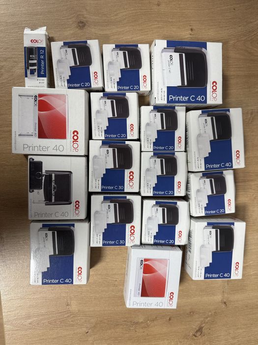 COLOP automaty do pieczątek C20 C30 C40 R12 zestaw 17 szt