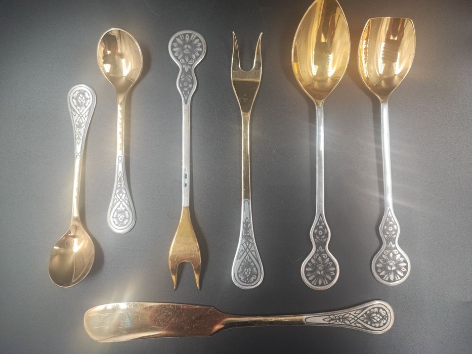 Столове срібло "Північна чернь" - ніж, виделки, ложки