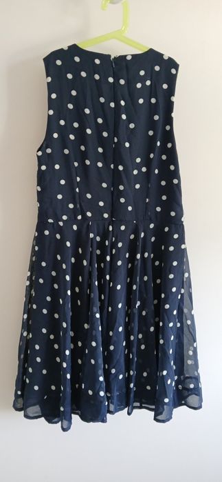 Sukienka w grochy granatowa XL