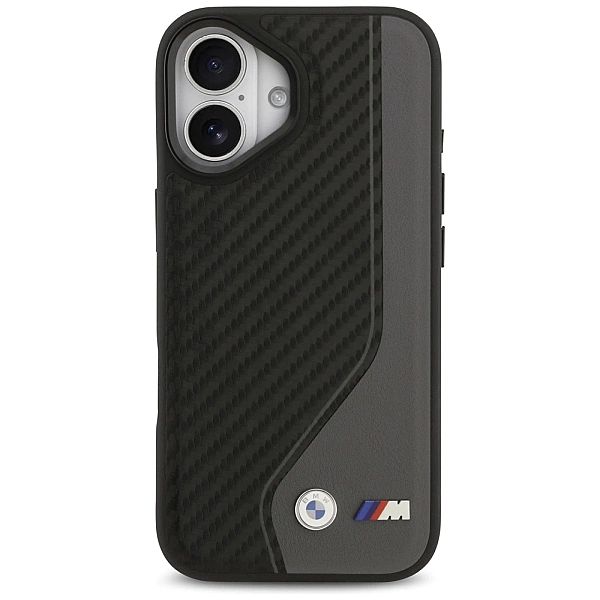 Etui BMW M Carbon Logo MagSafe na iPhone 17 - czarno-szare