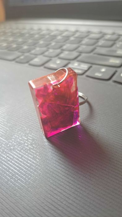 Handmade Breloczek prostokąt czerwień