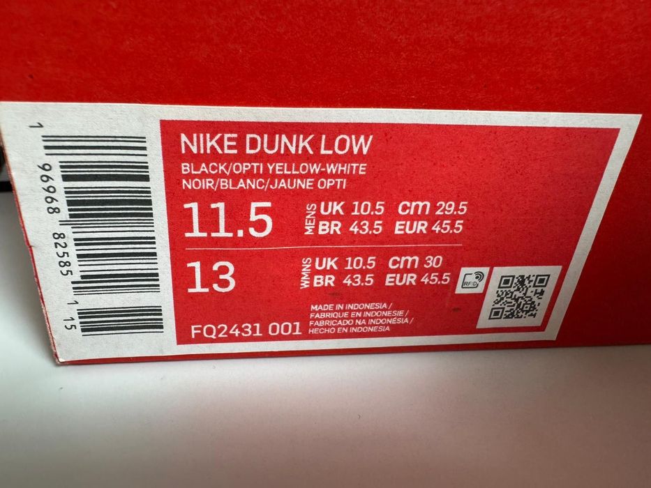 Nowe sneakersy męskie NIKE DUNK LOW męskie czarne białe żółte 45,5