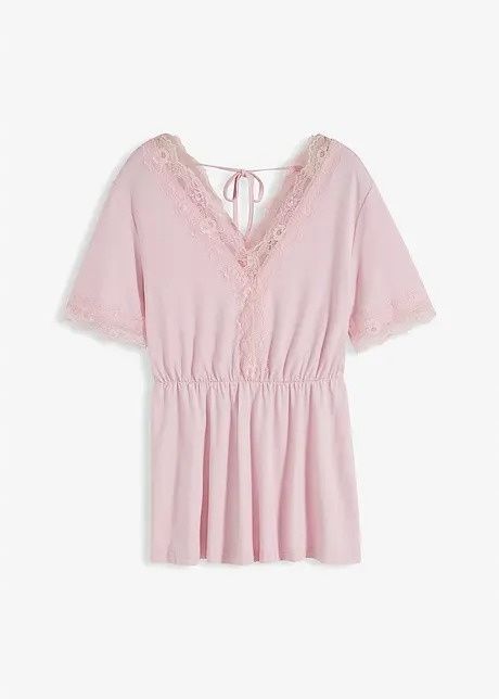 B.P.C t-shirt różowy z koronką i wiązaniem r.40/42