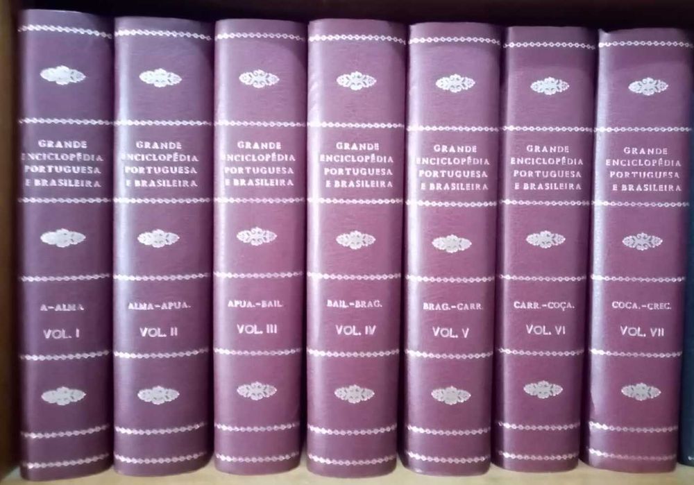 livro: “Grande enciclopédia portuguesa e brasileira” (sete volumes)