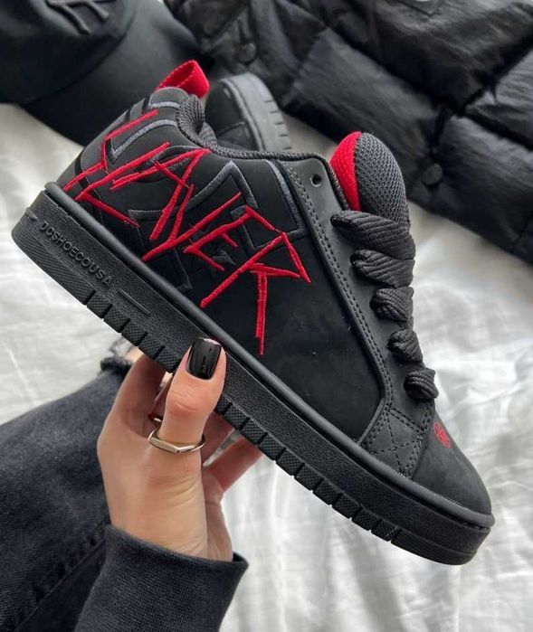 !SALE! DC x Slayer Court Graffik Black/Red 36 37 38 39 40 41 42 43 44