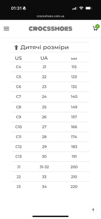 Crocs босоніжки С7 (стопа 14 см) розмір 24