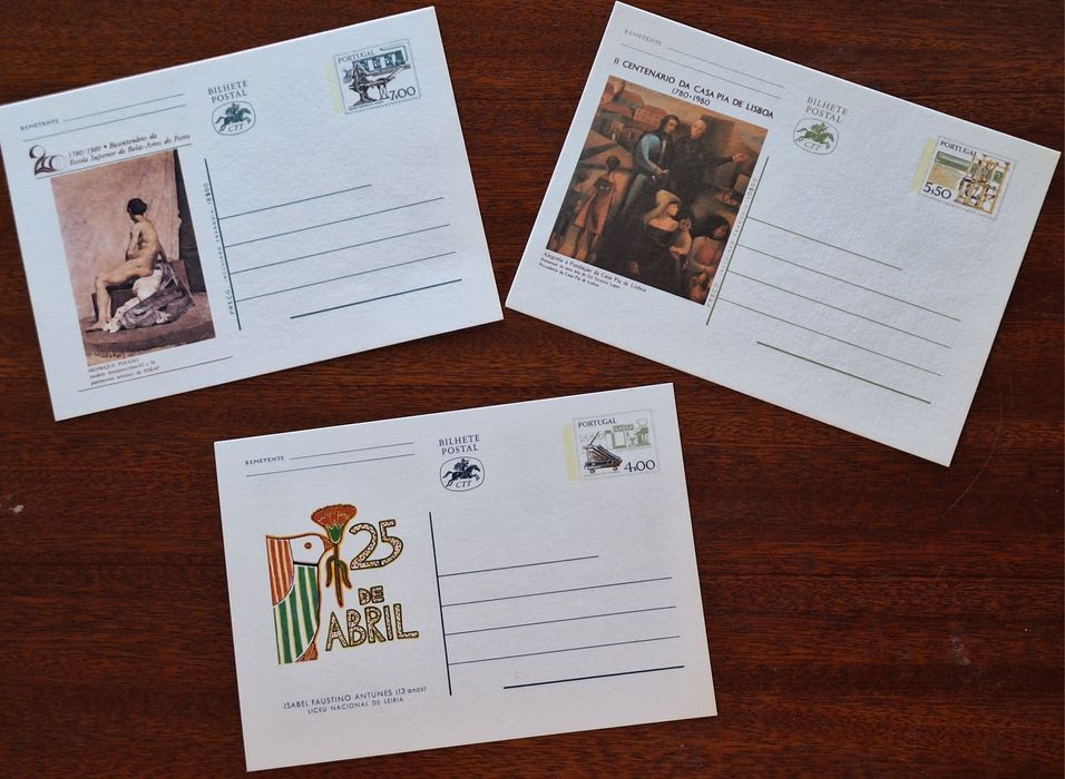 Bilhetes Postais ctt antigos diversos