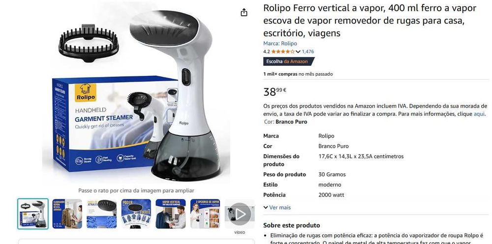Rolipo Ferro vertical a vapor