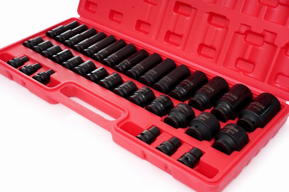 Nasadki Udarowe Zestaw Nasadek Udarowych Klucze 1/2" 8-32Mm 6Kąt 35