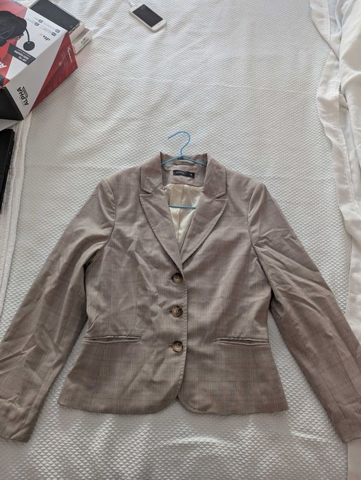 Blazer de Mulher Tamanho S - Cor de Rosa, Preto e Beige