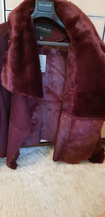 Kożuszek płaszcz waterfall na misiu futro XL 44 46 Plus Size NowyMetki