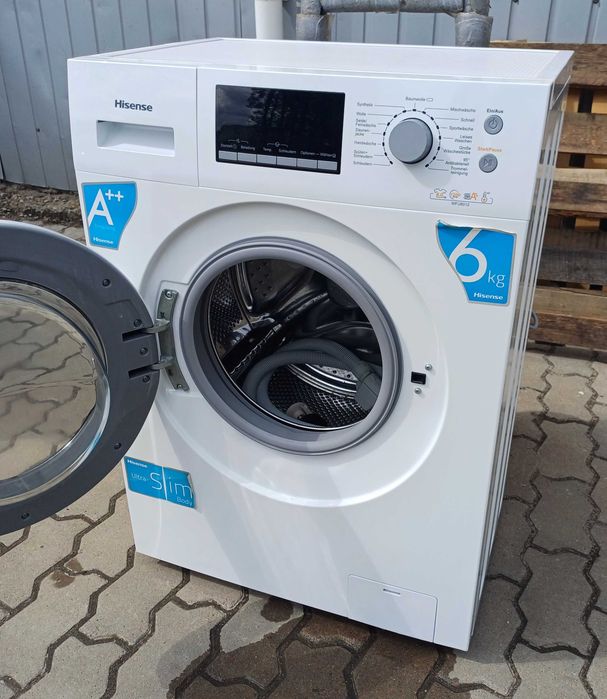 Узкая 45 см стиральная машина Hisense WFU6012 6 кг А++ б/у